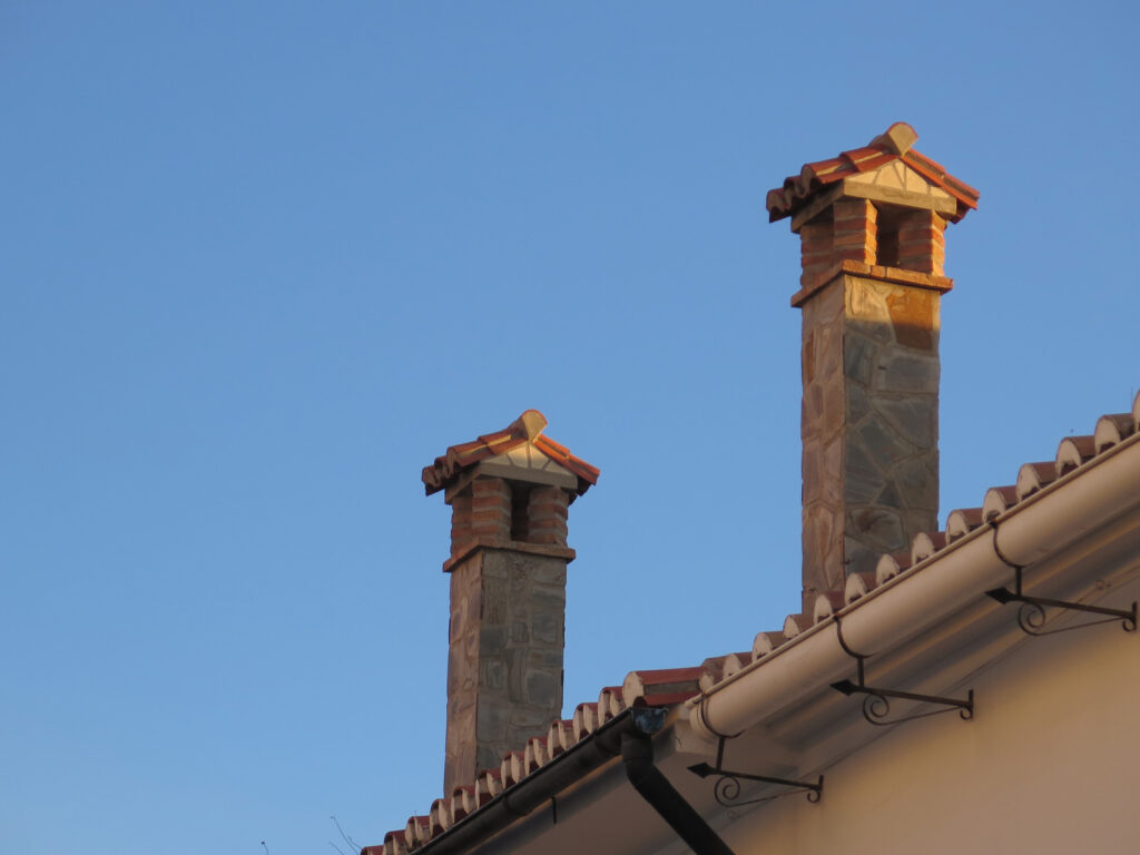 Tall brick built chimneys